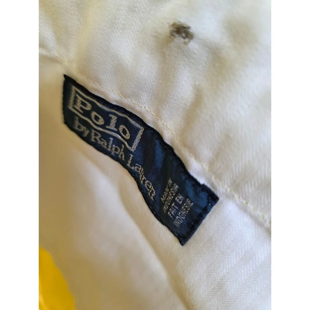Polo Ralph Lauren Mens‎ Yellow Pima Cotton Blend Flat Front Chino Shorts Size 36